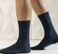 CA0009 Calcetines Largos Azules y Cuadros