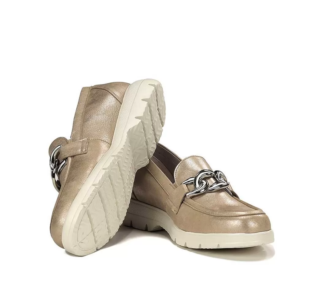 Fluchos Gladis F1937 Mocasin Dorado^Mujer Mocasines