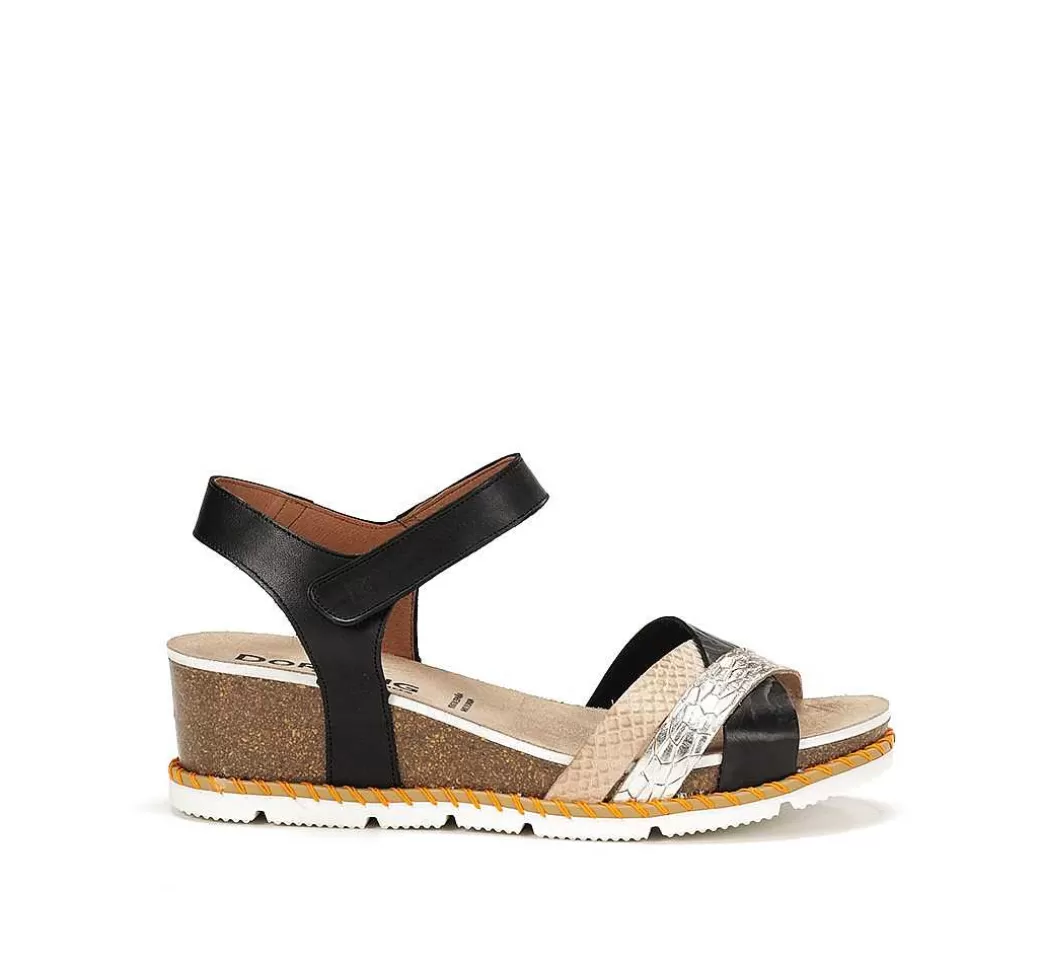 Fluchos Gold D9320 Sandalia Negra^Mujer Sandalias