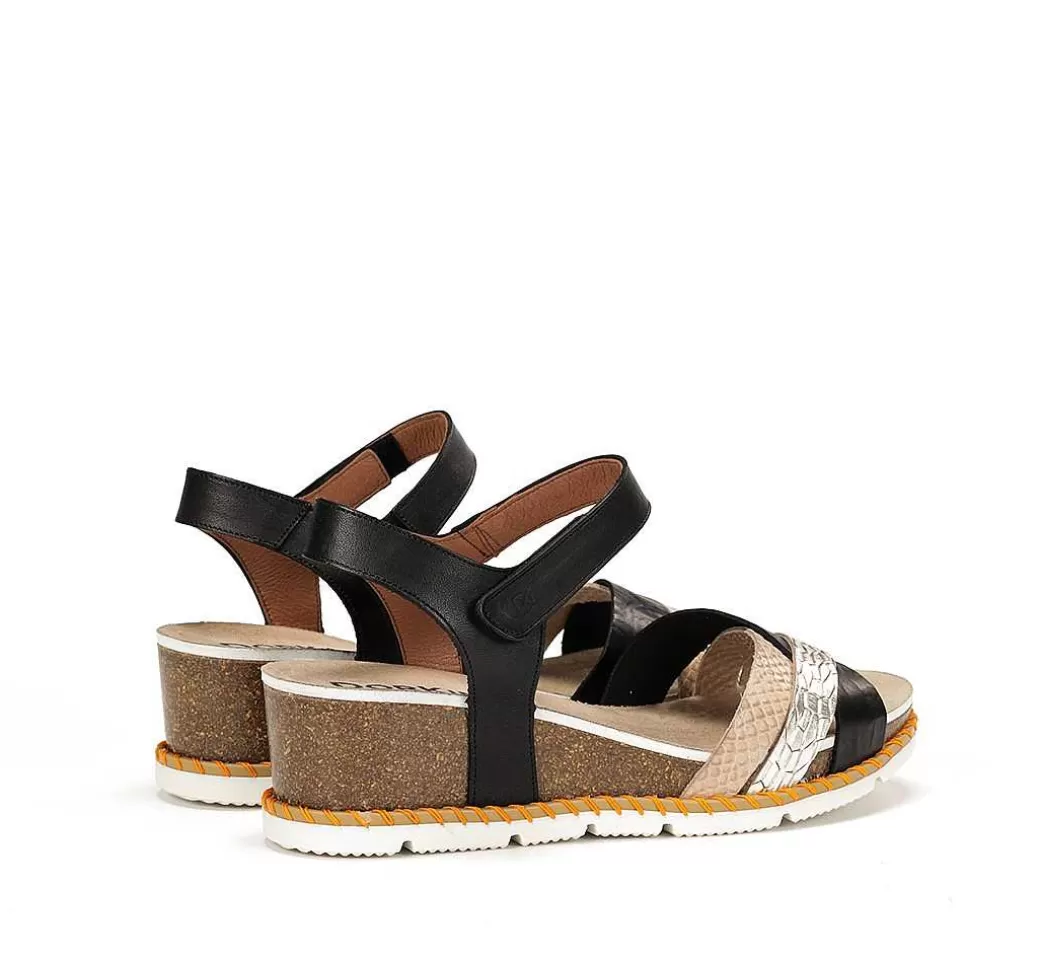 Fluchos Gold D9320 Sandalia Negra^Mujer Sandalias