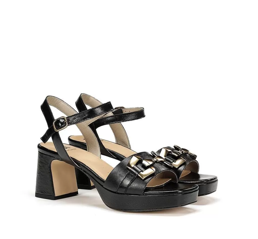 Fluchos Lyra D9253 Sandalia Negra^Mujer Zapatos De Tacón