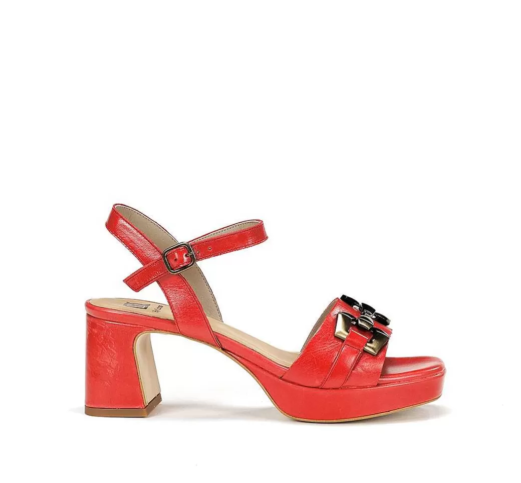 Fluchos Lyra D9253 Sandalia Roja^Mujer Zapatos De Tacón